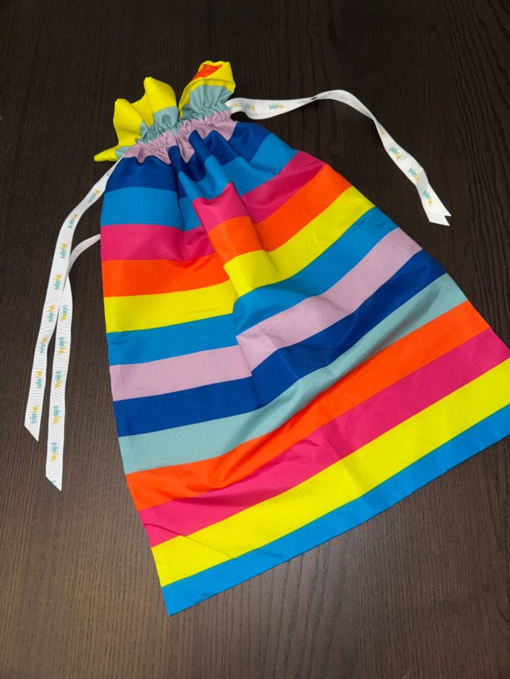 Stripes Drawstring Travel Storage Bag Indigo Kids Rainbow Stripes LGBTQ+ Pride